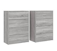 vidaXL Sideboards Cupboard Cabinet Highboard 2 pcs Grey Sonoma Engineered Wood