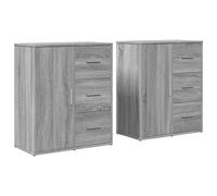 vidaXL Sideboards Cupboard Cabinet Highboard 2 pcs Grey Sonoma Engineered Wood