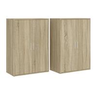 vidaXL Sideboards Cupboard Cabinet Highboard 2 pcs Sonoma Oak Engineered Wood