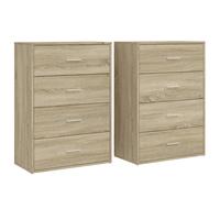 vidaXL Sideboards Cupboard Cabinet Highboard 2 pcs Sonoma Oak Engineered Wood