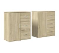 vidaXL Sideboards Cupboard Cabinet Highboard 2 pcs Sonoma Oak Engineered Wood