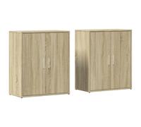 vidaXL Sideboards Cupboard Cabinet Highboard 2 pcs Sonoma Oak Engineered Wood