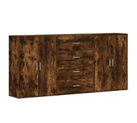 vidaXL Sideboards Cupboard Cabinet Highboard 3 pcs Smoked Oak Engineered Wood