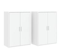 vidaXL Sideboards Cupboard Side Cabinet Highboard 2 pcs White Engineered Wood
