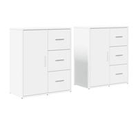 vidaXL Sideboards Cupboard Side Cabinet Highboard 2 pcs White Engineered Wood