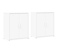 vidaXL Sideboards Cupboard Side Cabinet Highboard 2 pcs White Engineered Wood