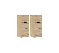 vidaXL Sideboards in Sonoma Oak, Engineered Wood, Multi-functional with 3 Drawers, Modern Design, Easy Assembly
