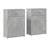 vidaXL Sideboards 2 pcs Concrete Grey 60x30x84 cm Engineered Wood