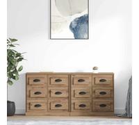 vidaXL Sideboards with Drawer 2 pcs Artisan Oak 70 x 35.5 x 67.5 cm