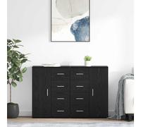 vidaXL Sideboards with Drawer Corona 2 pcs Black Oak 59 x 39 x 80 cm