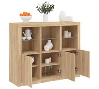Sideboards with LED Lights Cupboard Side Cabinet 3 pcs Engineered Wood vidaXL