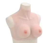 vidaXL Silicone Breastplate - Realistic Fake Breast Form for Crossdressers, Transgenders, Cosplayers - Caucasian E Cup - Skin-Friendly and Elastic - Weight 3kg