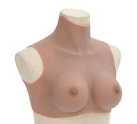 vidaXL Silicone Breastplate for Crossdressers - Realistic Fake Breasts Filled with Silicone - Tan C Cup - Skin-Friendly and Elastic Design
