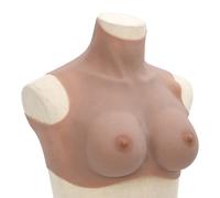 vidaXL Silicone Breastplate Tan D Cup
