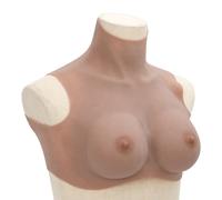 vidaXL Silicone Breastplate Tan D Cup
