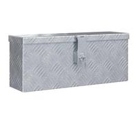 vidaXL Silver Aluminium Box | Lightweight, Portable Storage & Transport Solution - Lockable and Easy to Clean - 48.5x14x20 cm