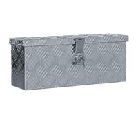 vidaXL Silver Aluminium Box | Lightweight, Portable Storage & Transport Solution - Lockable and Easy to Clean - 48.5x14x20 cm