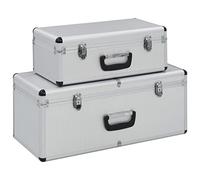 "vidaXL Silver Aluminium Storage Cases - Portable Toolboxes with Secure Locks, Scratch-Resistant Lining and Practical Design"
