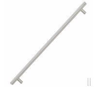 vidaXL Silver Cabinet Handles - 10 Pieces, Brushed Stainless Steel, Modern T-Shaped Design, Suitable for Various Furniture, Cuttable Screws Included