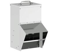 vidaXL Silver Chicken Feeder 20 x 25 x 35 cm Galvanised Steel, Garden and Patio Designs, Modern and Durable Outdoor Furniture, Relaxation and Gathering Oasis