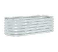 vidaXL Garden Raised Bed 160x80x44cm Galvanised Steel Silver