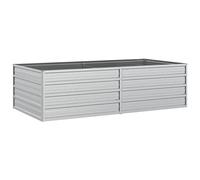 vidaXL Garden Raised Bed 160x80x45 cm Galvanized Steel Silver Flower Box Pot