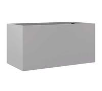 vidaXL Silver Rectangular Planter - Galvanised Steel for Outdoor Garden, Balcony, Patio Use - Durable, Corrosion-Resistant, 62x30x29 cm