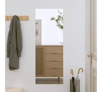 vidaXL Silver Rectangular Wall Mirror, Modern-style Wall-mounted Vanity Glass Mirror for Bathroom, Bedroom, Living Room, Hallway, Easy Assembly, 30x80 cm