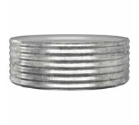 vidaXL Silver Round Raised Garden Bed - 100x100x36 cm Powder-Coated Steel Planter for Outdoor, Patio, Balcony