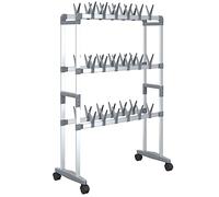vidaXL Silver Shoe Rack with Wheels - Mobile, Durable Aluminium - Compact and Space Saving Shoe Storage Solutions for Families - Holds 36 pairs