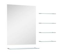 vidaXL Wall Mirror with 5 Shelves Silver 50x60cm Bathroom Makeup Vanity Decor
