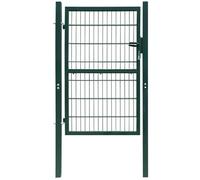 vidaXL Single 2D Fence Gate - Durable, Rust-Resistant Steel - Ideal for Garden, Patio, Terrace - Easy Installation - Green, 106 x 170 cm
