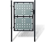 vidaXL Single Door 100x225cm Black Outdoor Garden Fencing Barrier Fence Gate