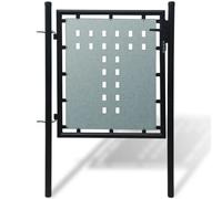 vidaXL Black Single Door Fence Gate 100 x 125 cm UK NEW