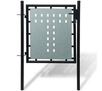 vidaXL Black Single Door Fence Gate 100 X 150cm, Black