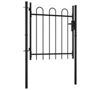 vidaXL Single Door Fence Gate with Spear Top 100x75cm Walk-through Fence Doors