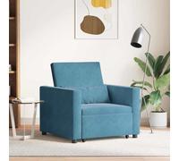 vidaXL Single Sofa Bed Reclining Blue 90 x 165 x 87 cm Velvet