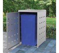 vidaXL Single Wheelie Bin Shed 240L Stainless Steel Waste Container Enclosure
