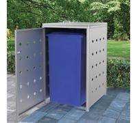 vidaXL Single Wheelie Bin Shed 240 L Stainless Steel