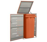 vidaXL Single Wheelie Bin Shed Stainless Steel Outdoor Garbage Waste Shed