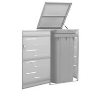 vidaXL Single Wheelie Bin Shed 69x77.5x112.5 cm Stainless Steel