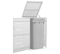 vidaXL Single Wheelie Bin Shed 69x77.5x115 cm Stainless Steel 01 UK HOT