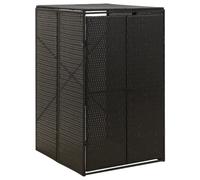 vidaXL Single Wheelie Bin Shed Black 70x80x117 cm Poly Rattan