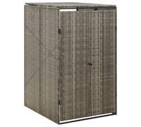 vidaXL Single Wheelie Bin Shed Grey 70x80x117 cm Poly Rattan