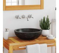 vidaXL Sink 40x12cm Marble Black Bathroom Natural Stone Wash Bowl Basin Unit