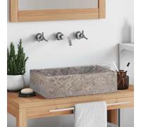 vidaXL Sink Washroom Natural Stone Basin Bathroom Home Marble High Gloss Grey