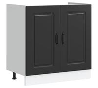 vidaXL Sink Base Cabinet Kalmar Black 80x46x81.5 cm Engineered Wood