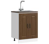 vidaXL Sink Base Cabinet Kalmar Brown Oak 60x46x81.5 cm Engineered Wood