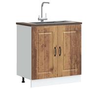 vidaXL Sink Base Cabinet Kalmar Old Wood 80x46x81.5 cm Engineered Wood