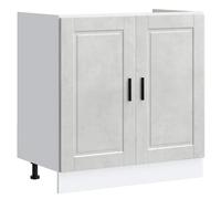 vidaXL Sink Base Cabinet "Porto" Concrete Grey 80x46x81.5 cm Engineered Wood, Grey